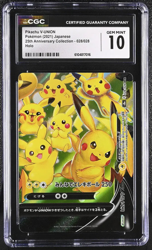 ?? Pikachu V - union 028/028 CGC 10 Holo Pokemon Japanese Gem Mint - Mastercoins