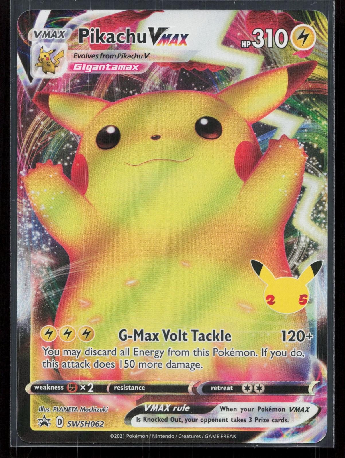 PIKACHU VMAX SWSH062 SWORD & SHIELD PROMO NM - Mastercoins