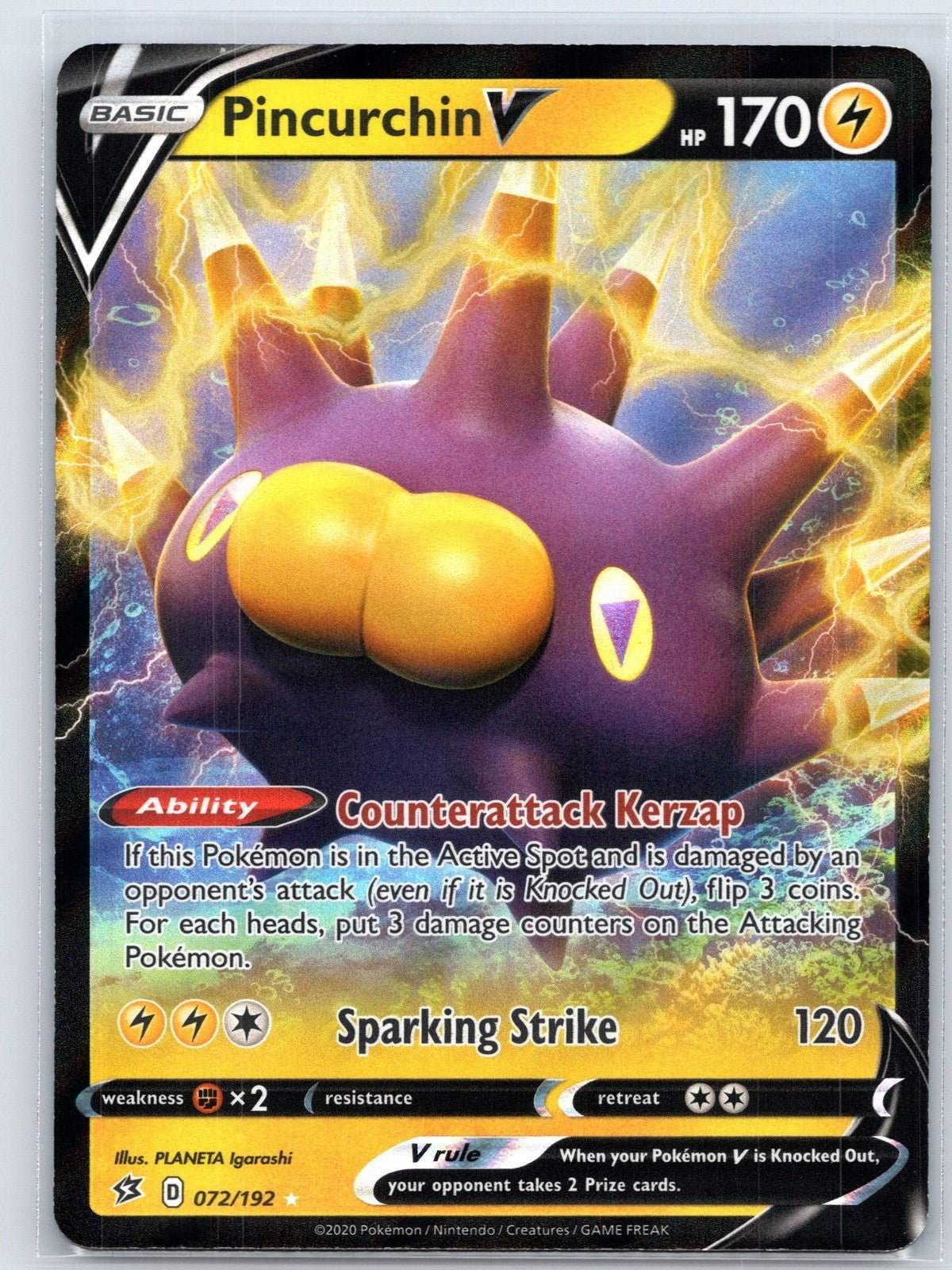 Pincurchin V 072/192 Rebel Clash Pokemon NM - Mastercoins