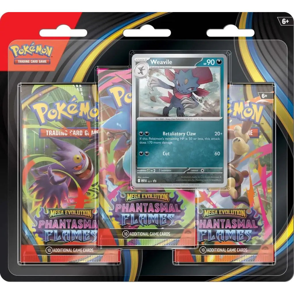 Pokemon TCG: Mega Evolution - Phantasmal Flames Three Booster Blister - Mastercoins