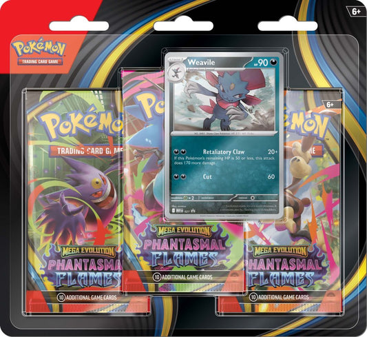 Pokemon TCG: Mega Evolution - Phantasmal Flames Three Booster Blister - Mastercoins