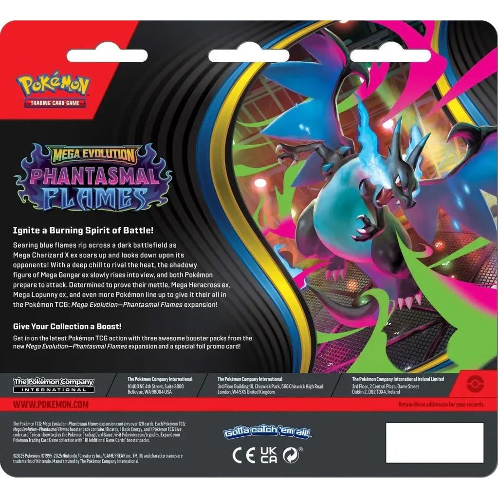 Pokemon TCG: Mega Evolution - Phantasmal Flames Three Booster Blister - Mastercoins