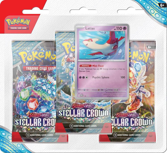 POKÉMON TCG Scarlet & Violet 7 Stellar Crown Three Booster Blister - Mastercoins