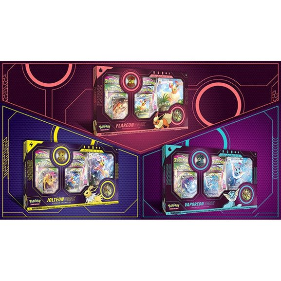 Pokémon TCG: Vaporeon VMAX, Jolteon VMAX & Flareon VMAX Premium Collections (Set of 3) - Mastercoins