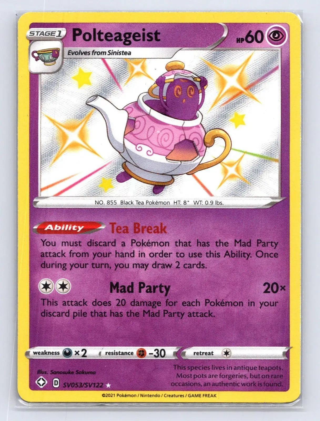 Polteageist SV053/SV122 Shining Fates Shiny Vault Pokemon NM - Mastercoins
