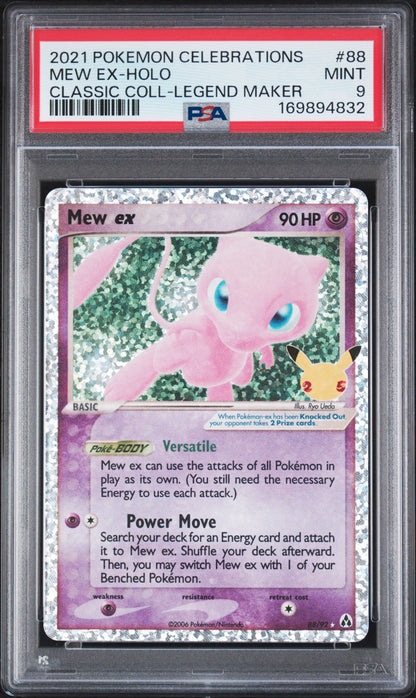 🎰👀 MEW EX HOLO 88 CELEBRATIONS CLASSIC COLLECTION PSA 9