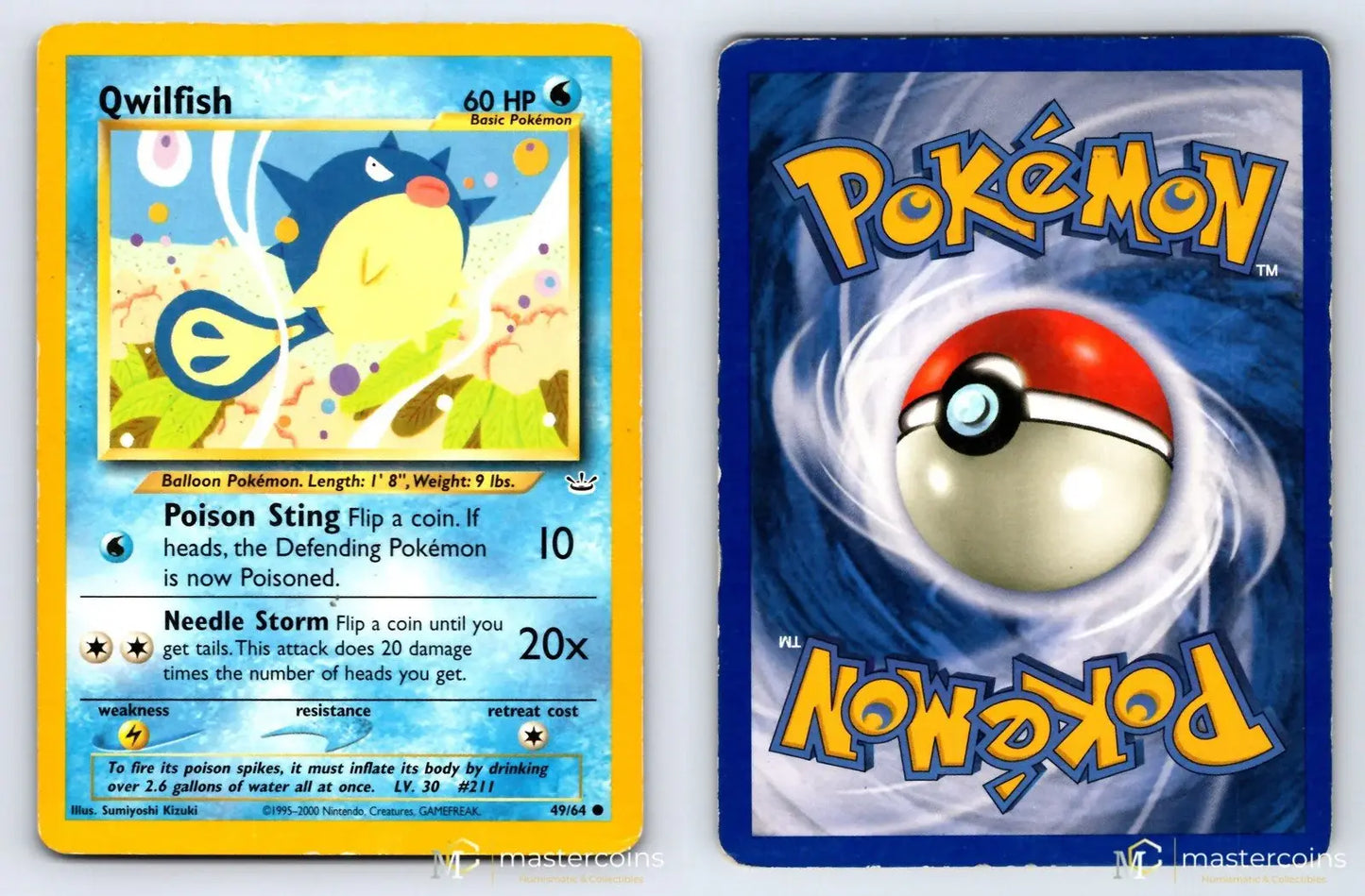 Qwilfish 49/64 Neo Revelation Pokemon MP - Mastercoins