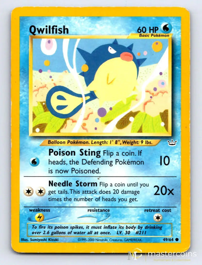 Qwilfish 49/64 Neo Revelation Pokemon MP - Mastercoins