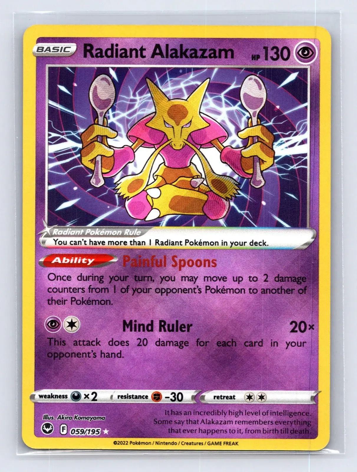 Radiant Alakazam 059/195 Silver Tempest Pokemon NM - Mastercoins