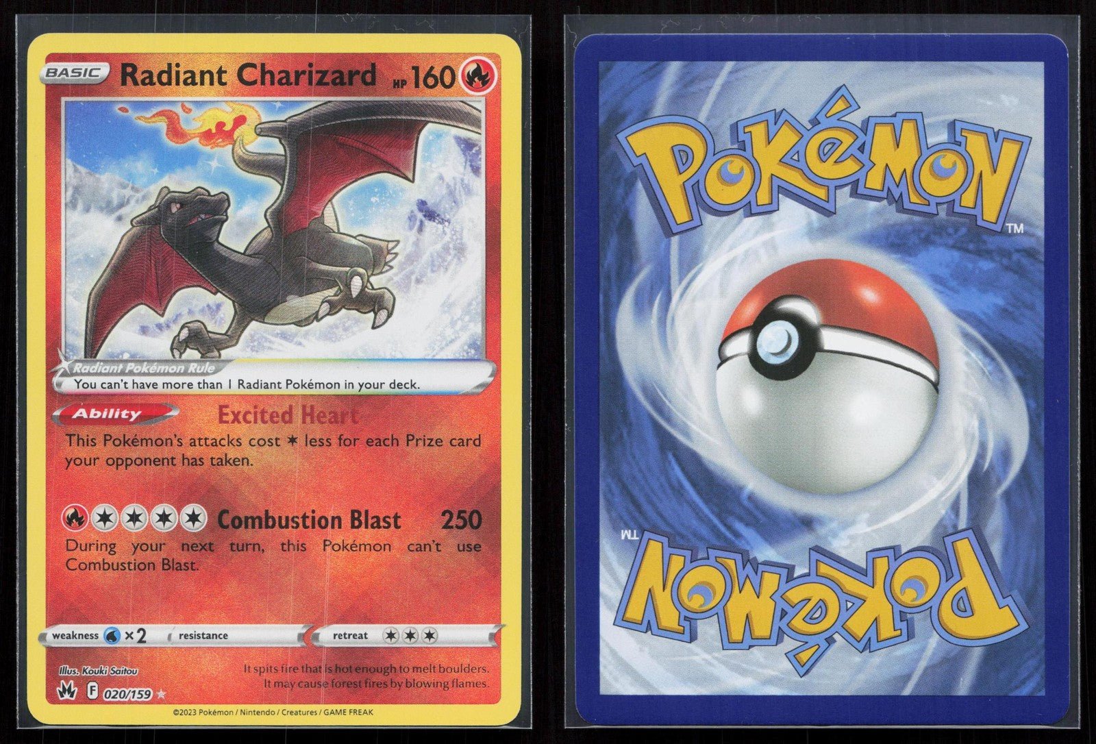 RADIANT CHARIZARD 020/159 CROWN ZENITH NM - Mastercoins