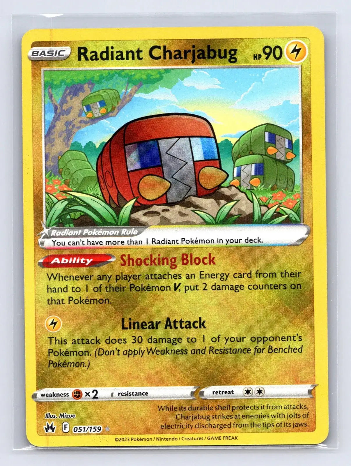 Radiant Charjabug 051/159 Crown Zenith Pokemon NM - Mastercoins