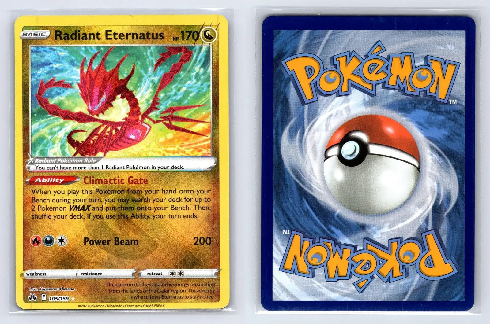 Radiant Eternatus 105/159 Crown Zenith Pokemon NM - Mastercoins