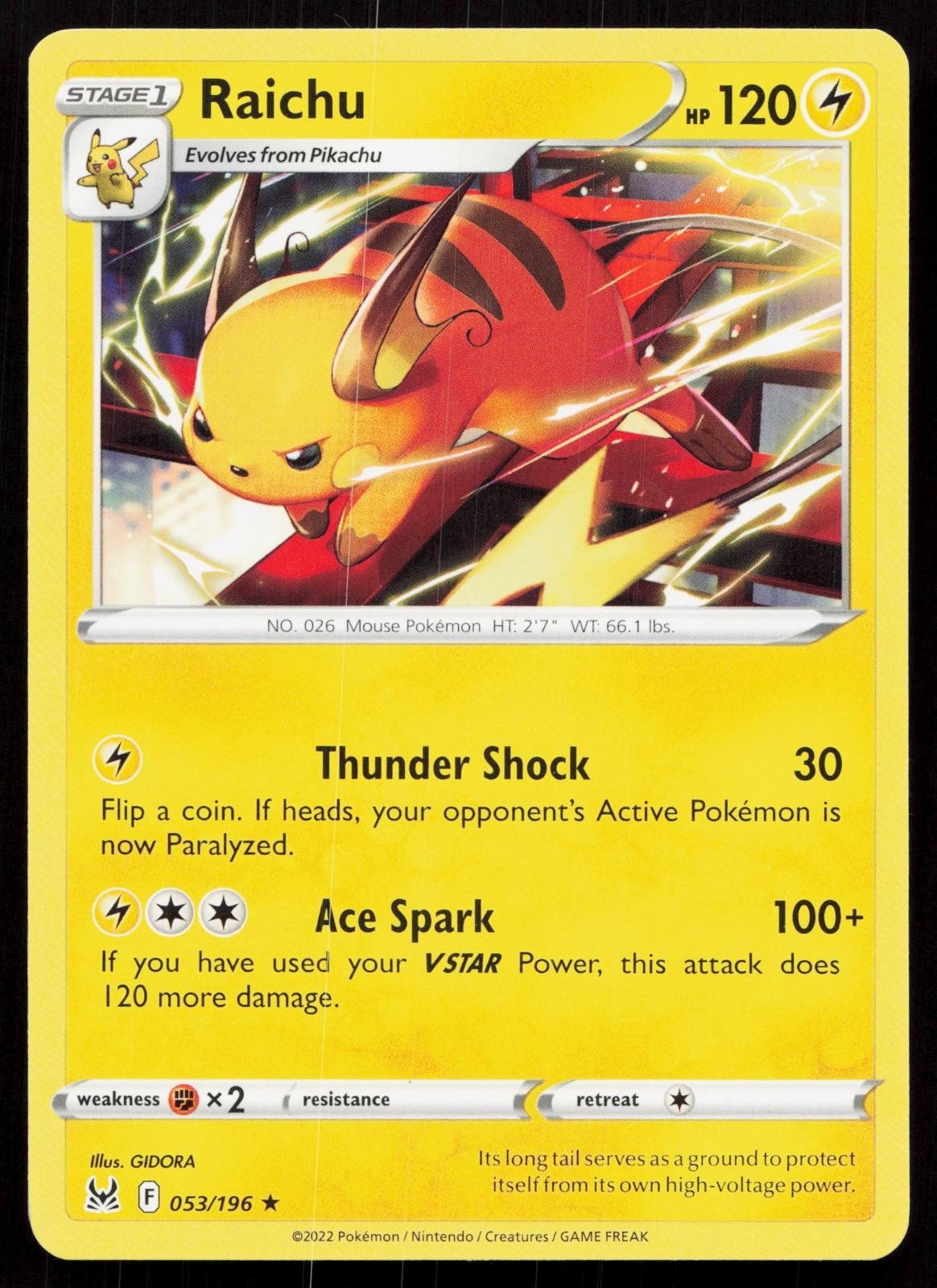 RAICHU 053/196 LOST ORIGIN NM - Mastercoins