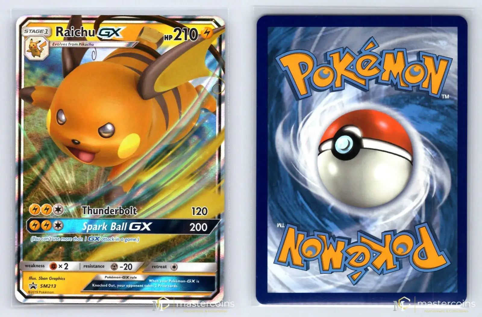 Raichu GX SM213 SM Black Star Promos Pokemon NM - Mastercoins