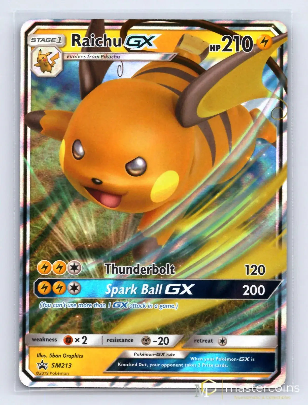 Raichu GX SM213 SM Black Star Promos Pokemon NM - Mastercoins