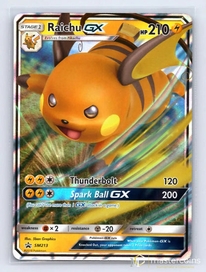 Raichu GX SM213 SM Black Star Promos Pokemon NM - Mastercoins