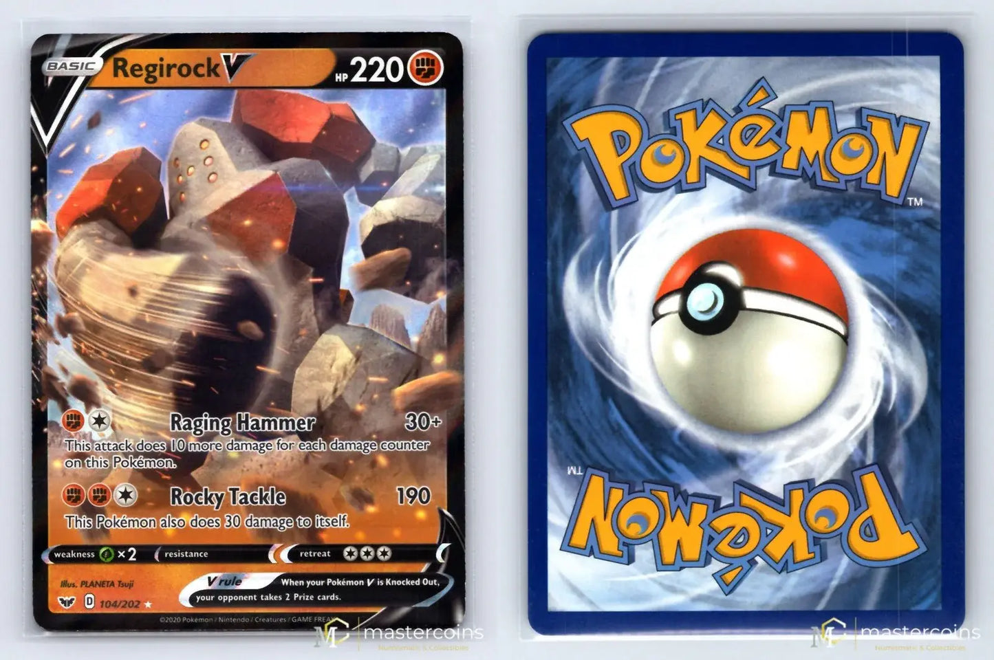 Regirock V 104/202 Sword & Shield Pokemon NM - Mastercoins
