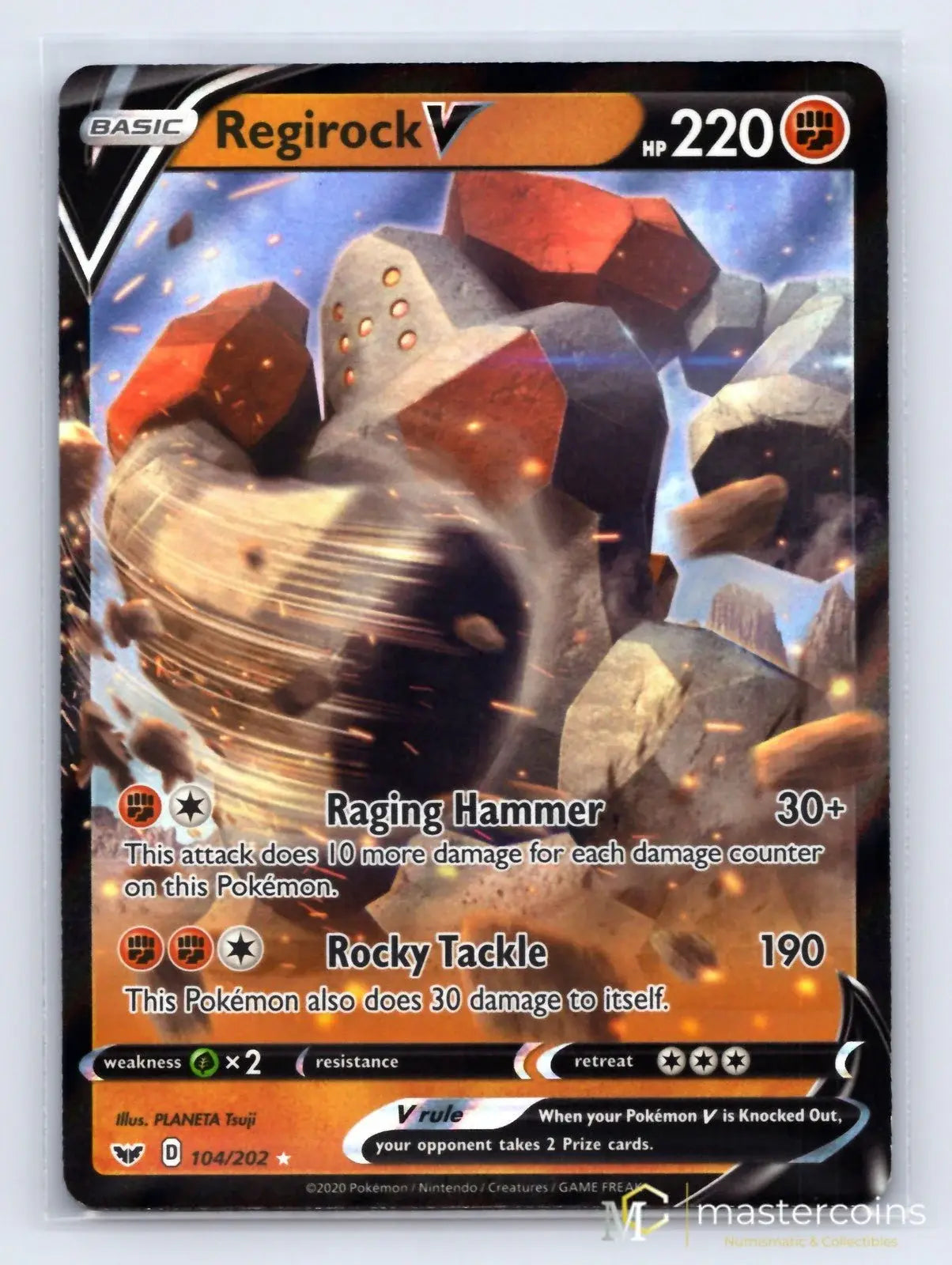 Regirock V 104/202 Sword & Shield Pokemon NM - Mastercoins