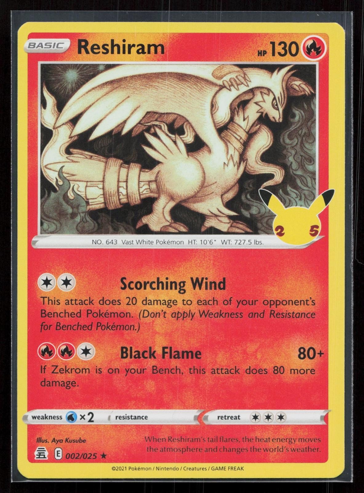 RESHIRAM 002/025 CELEBRATIONS NM - Mastercoins