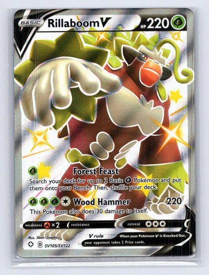 Rillaboom V SV105/SV122 Shining Fates Shiny Vault Pokemon NM - Mastercoins