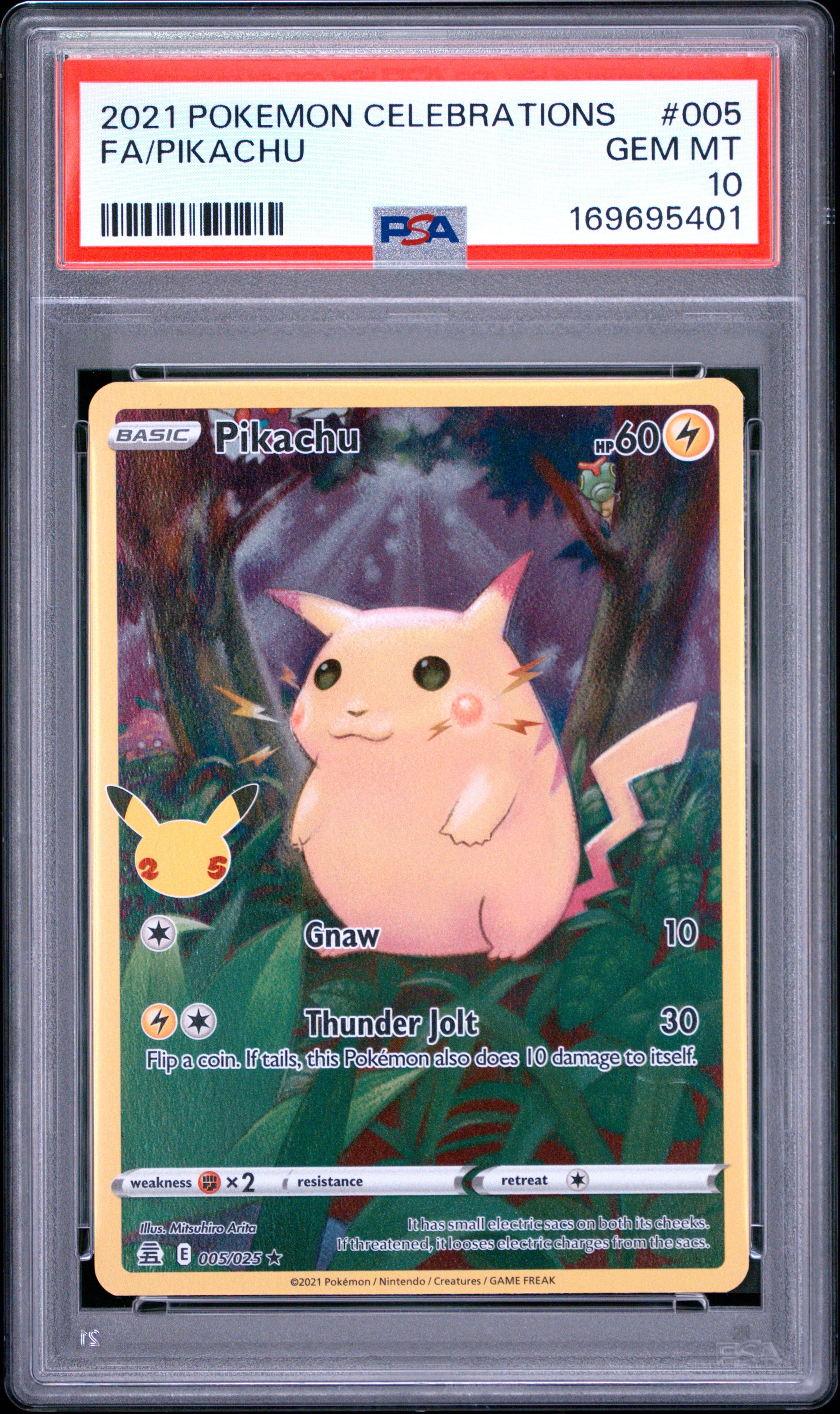 🎰👀 PIKACHU 005 CELEBRATIONS PSA 10