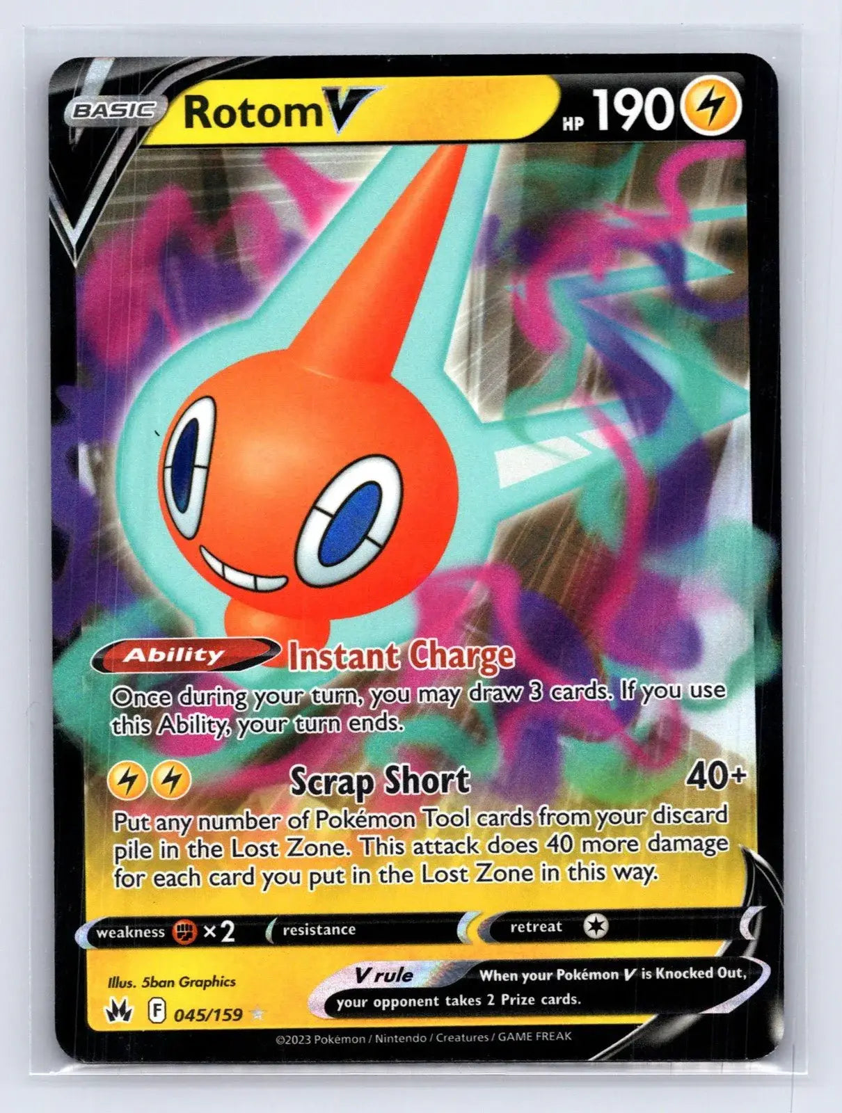 Rotom V 045/159 Crown Zenith Pokemon NM - Mastercoins