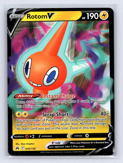 Rotom V 045/159 Crown Zenith Pokemon NM - Mastercoins