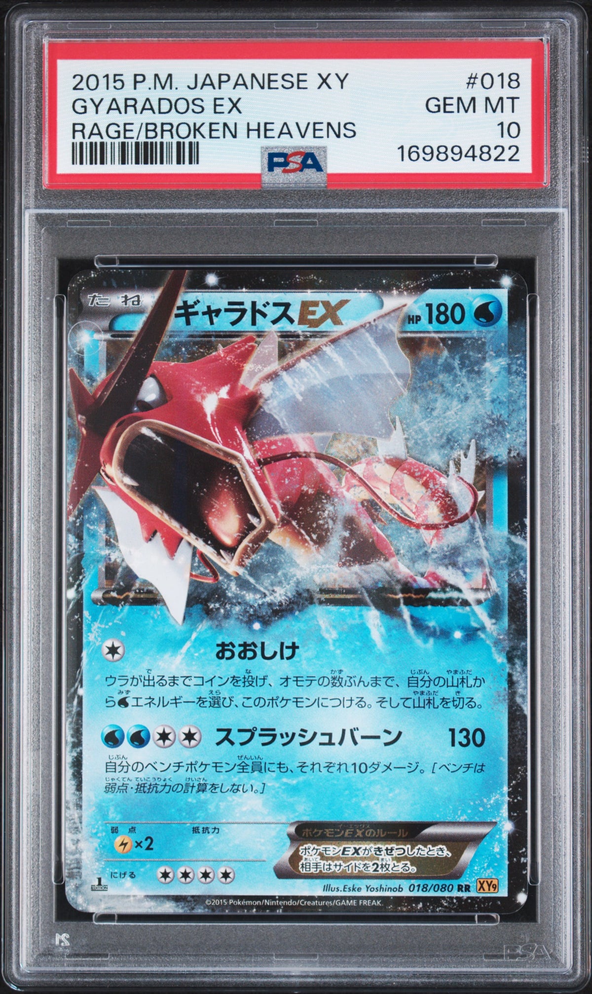🎰👀 GYARADOS EX 018/080 RAGE OF THE BROKEN HEAVENS PSA 10 JAPANESE