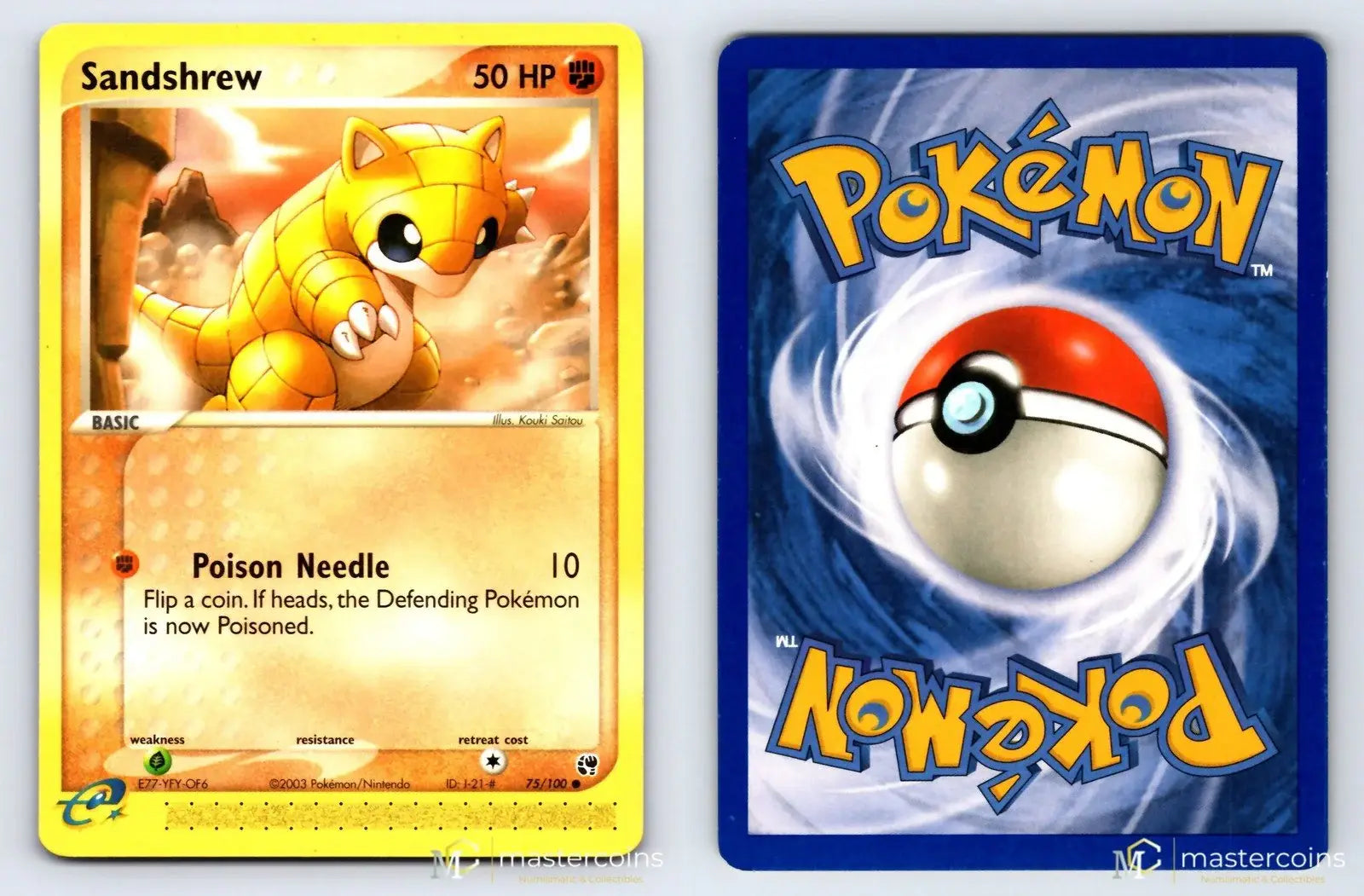 Sandshrew 75/100 Sandstorm Pokemon MP - Mastercoins