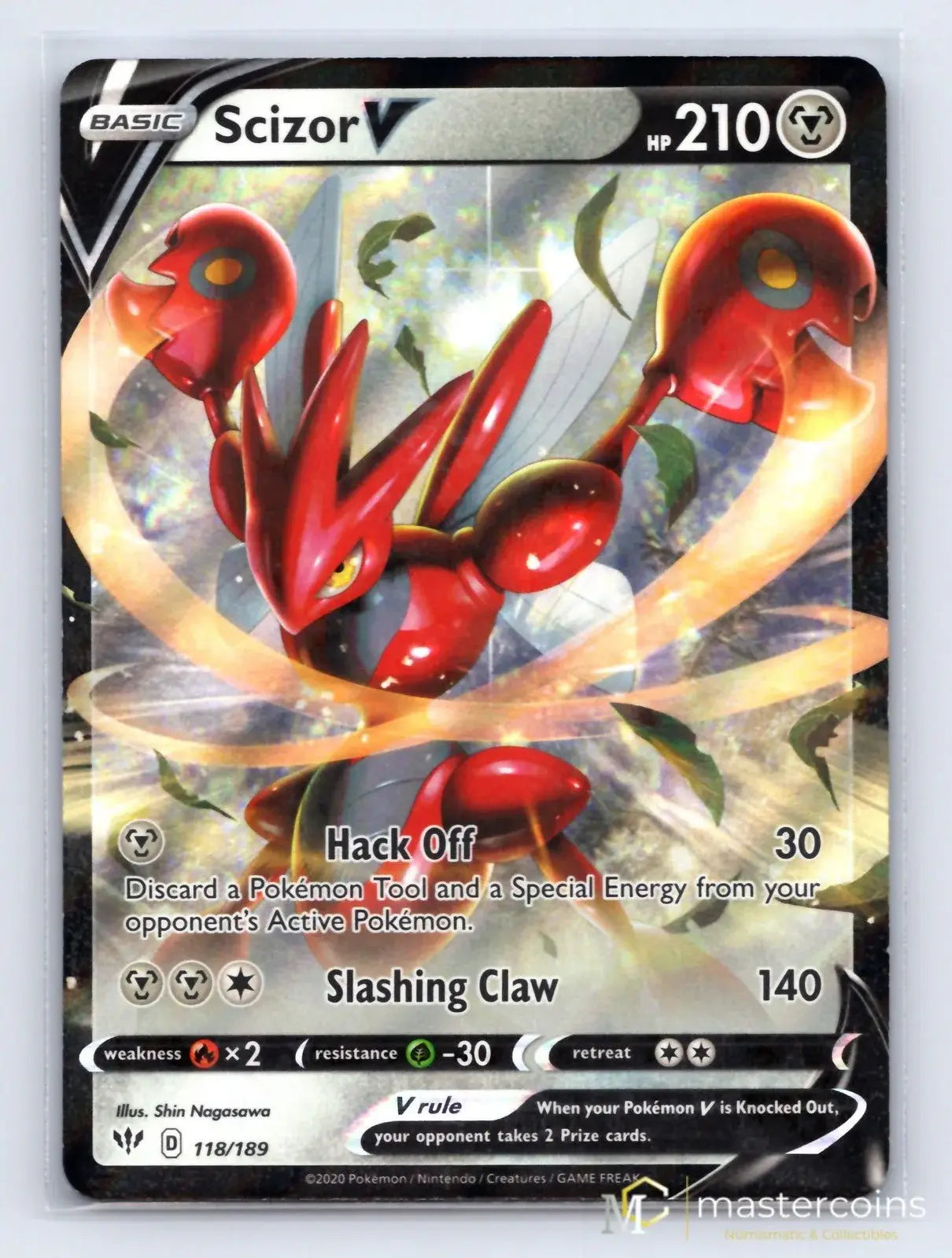 Scizor V 118/189 Darkness Ablaze Pokemon NM - Mastercoins