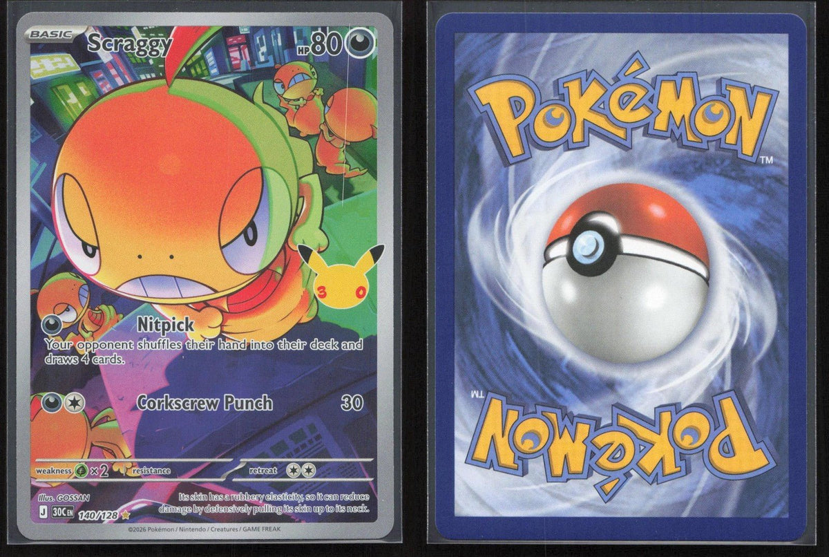 Scraggy 140/128 ME: 30th Celebration Illustration Rare NM - Mastercoins