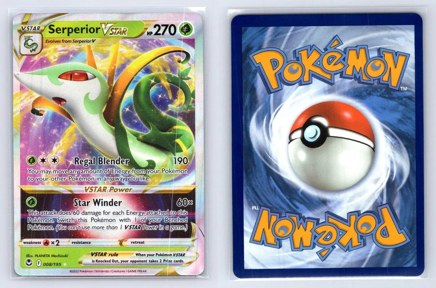 Serperior VSTAR 008/195 Silver Tempest Pokemon NM - Mastercoins