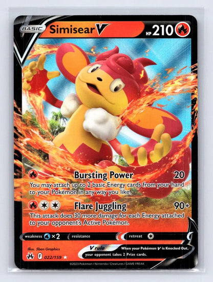 Simisear V 022/159 Crown Zenith Pokemon NM - Mastercoins