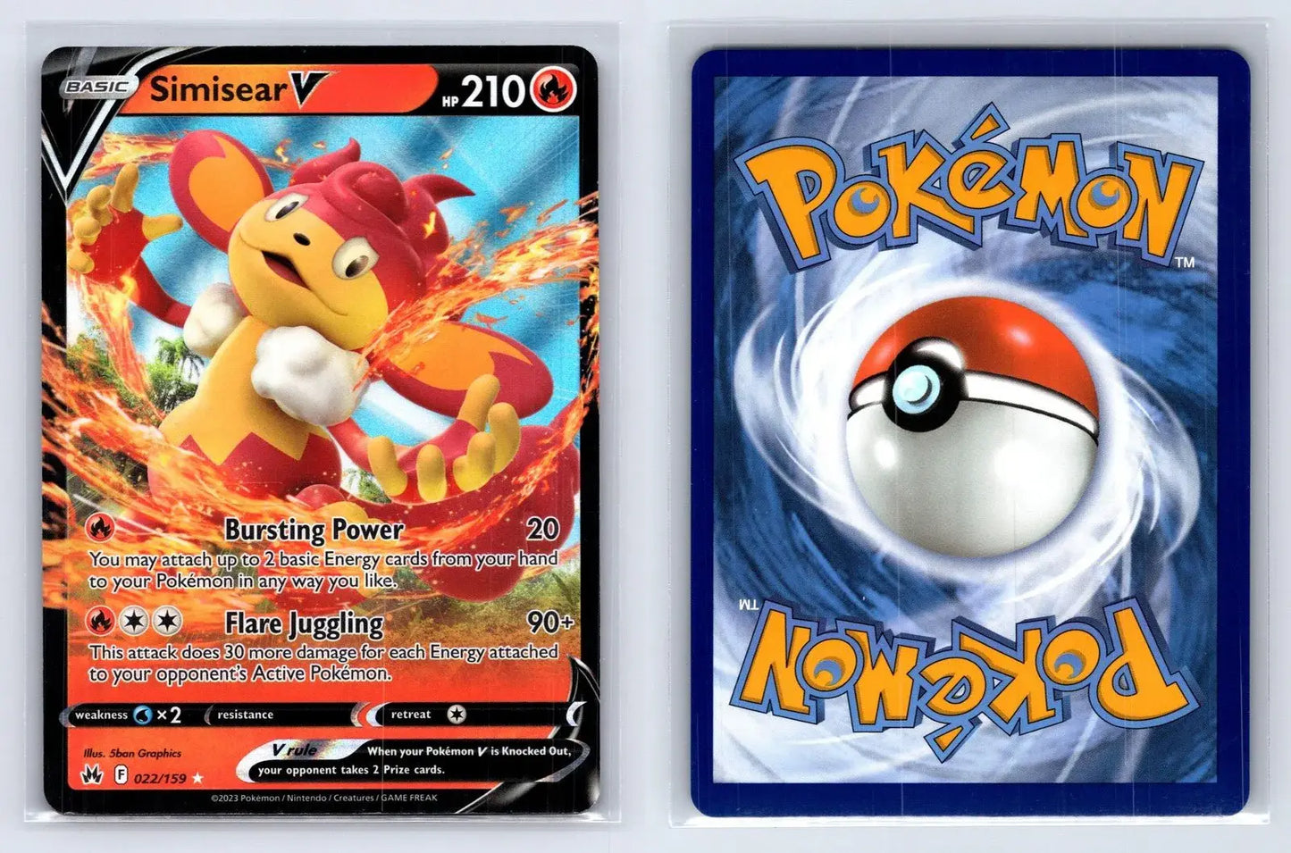 Simisear V 022/159 Crown Zenith Pokemon NM - Mastercoins