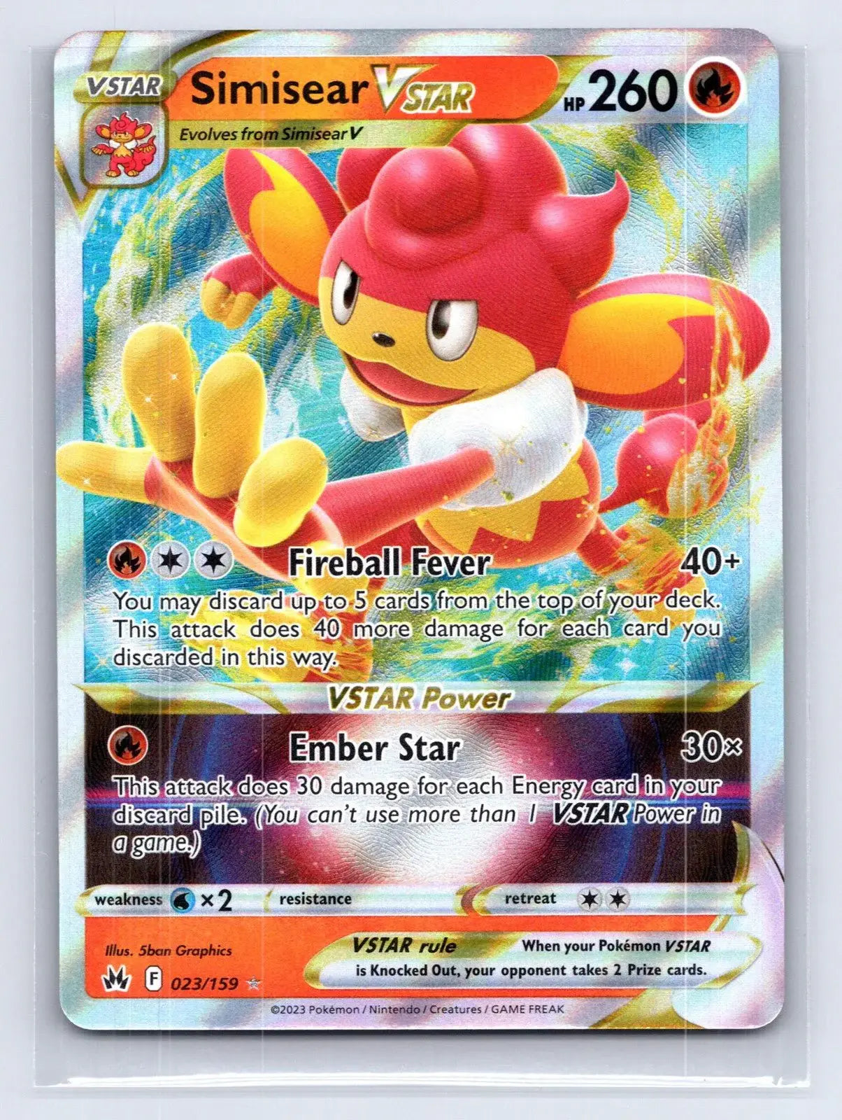 Simisear VSTAR 023/159 Crown Zenith Pokemon NM - Mastercoins