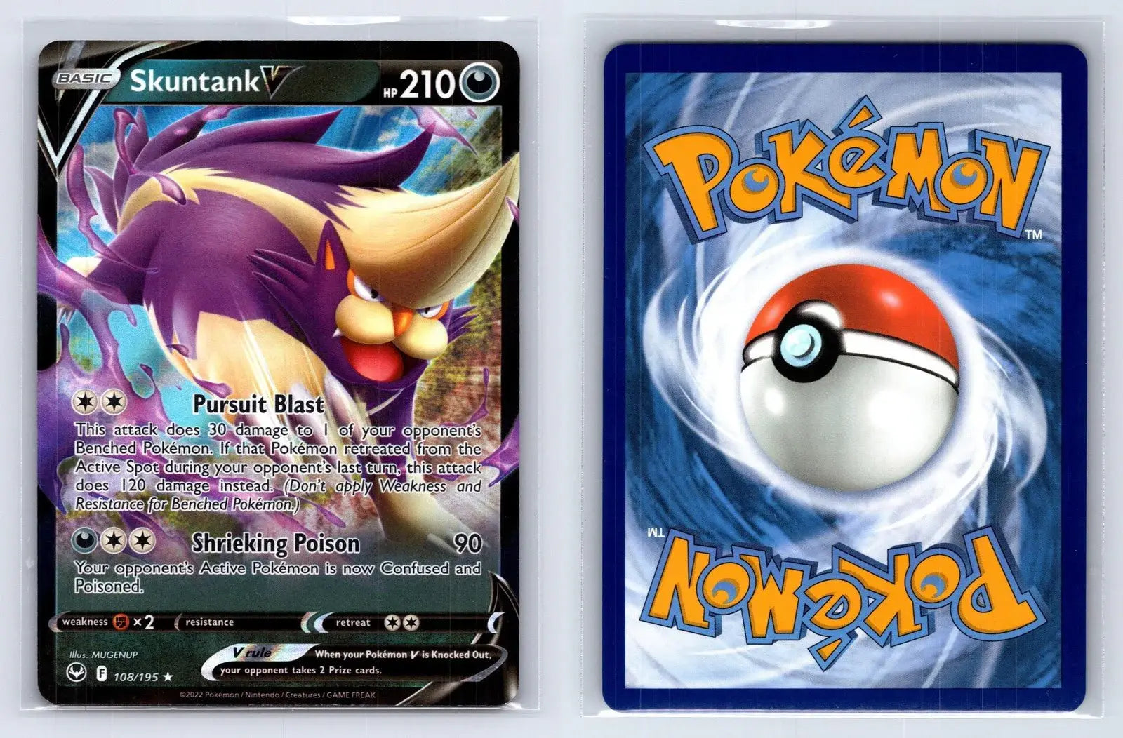 Skuntank V 108/195 Silver Tempest Pokemon NM - Mastercoins