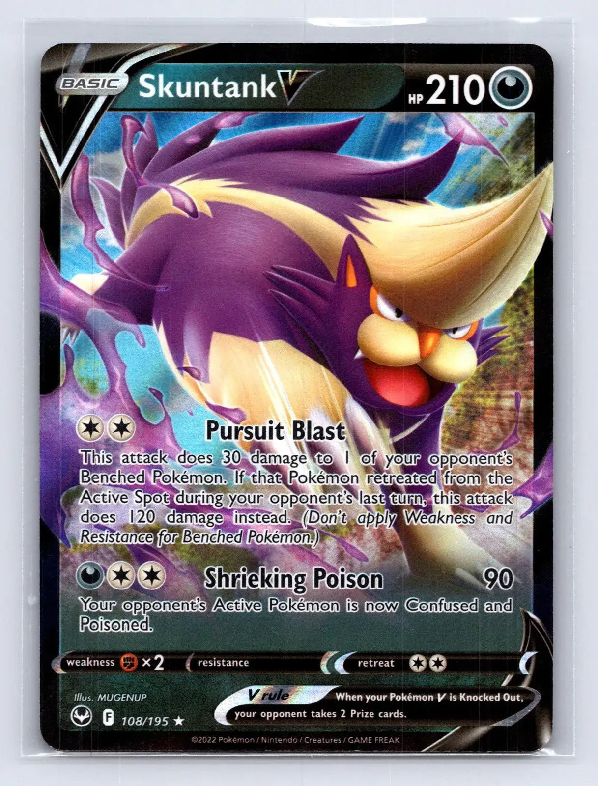 Skuntank V 108/195 Silver Tempest Pokemon NM - Mastercoins