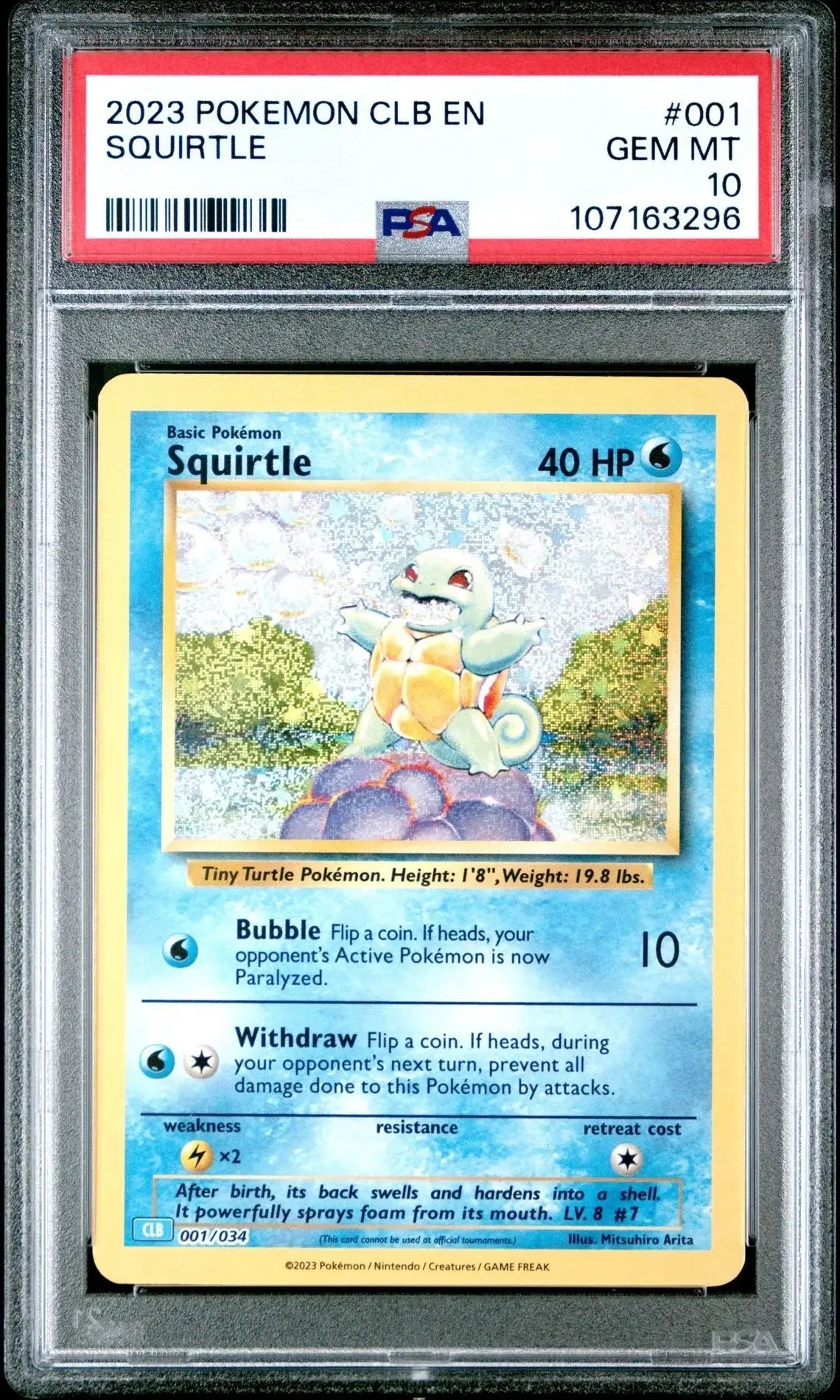 ?SQUIRTLE 001 CLB CLASSIC COLLECTION BLASTOISE & SUICUNE DECK PSA 10 - Mastercoins