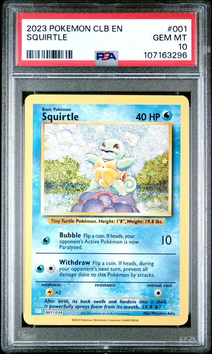 ?SQUIRTLE 001 CLB CLASSIC COLLECTION BLASTOISE & SUICUNE DECK PSA 10 - Mastercoins