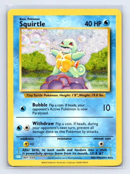 Squirtle 001/034 TCG Classic Blastoise Pokemon Near Mint - Mastercoins