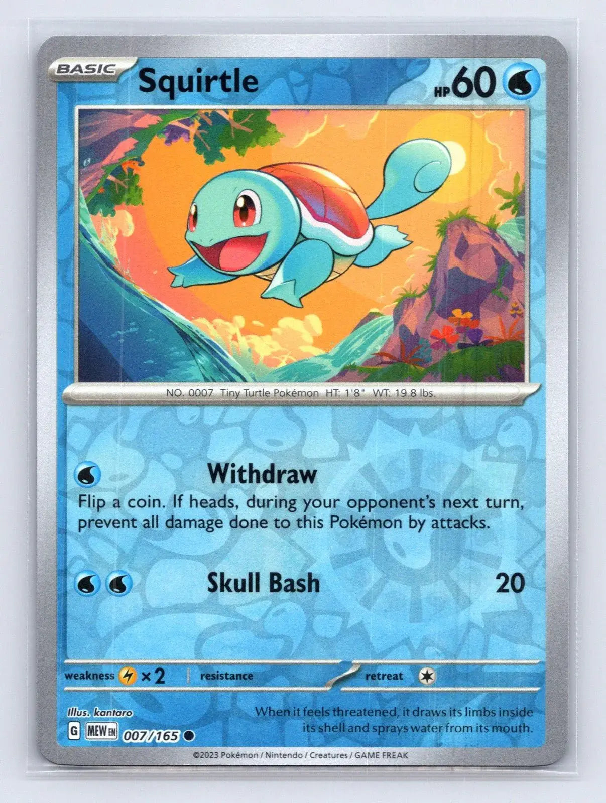 Squirtle 007/165 Rev Holo Blooming Water Promo 151 Pokemon NM - Mastercoins