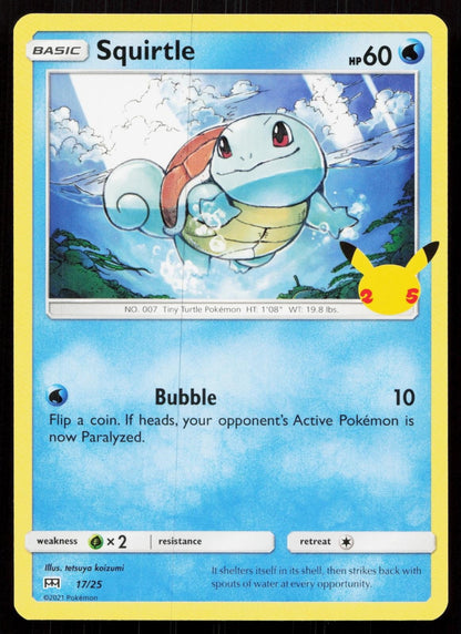 SQUIRTLE 017/025 MCDONALD'S 25TH ANNIVERSARY PROMOS NM - Mastercoins