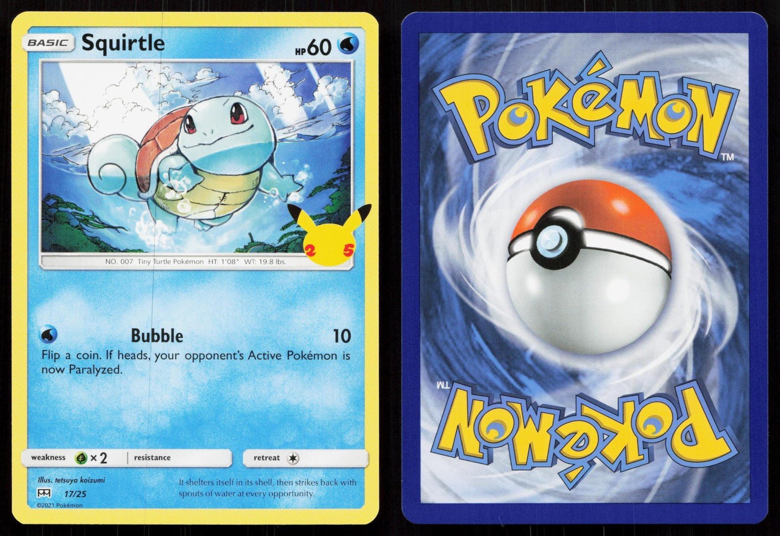 SQUIRTLE 017/025 MCDONALD'S 25TH ANNIVERSARY PROMOS NM - Mastercoins