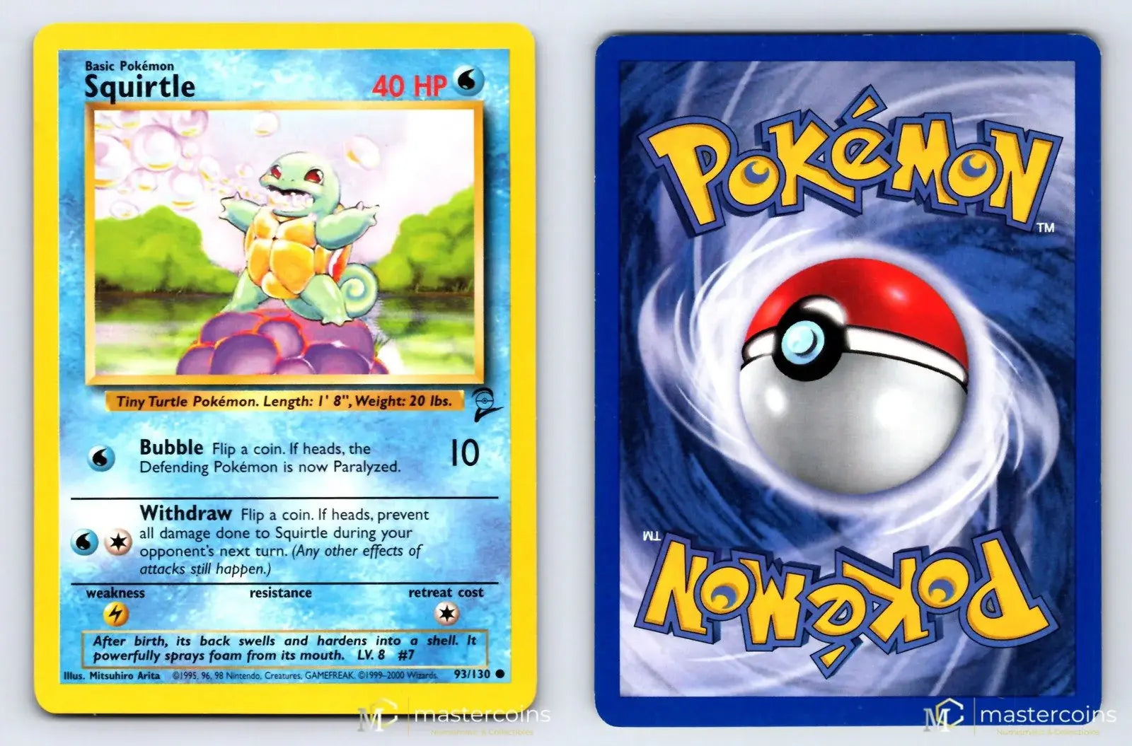 Squirtle 93/130 Base Set 2 Pokemon MP - Mastercoins