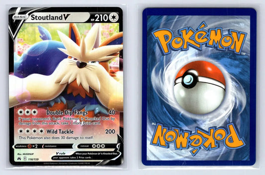 Stoutland V 116/159 Crown Zenith Pokemon NM - Mastercoins