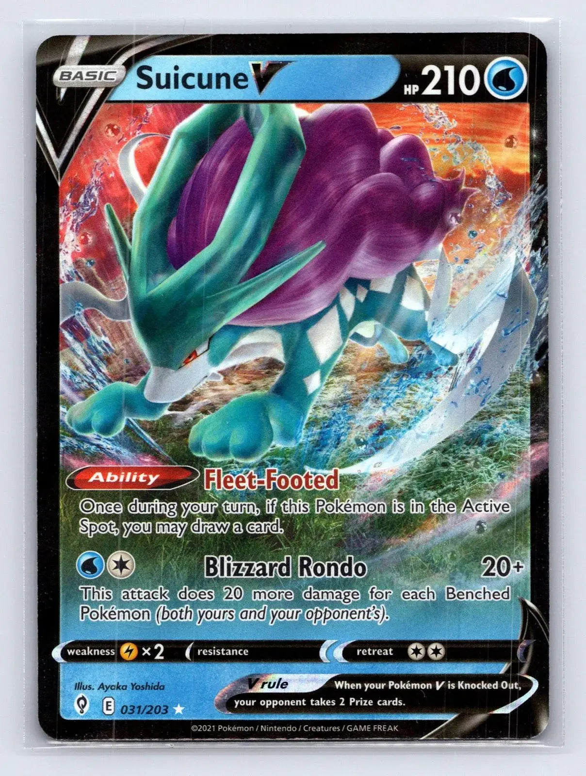 Suicune V 031/203 Evolving Skies Pokemon NM - Mastercoins