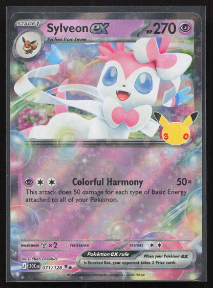 Sylveon ex 071/128 ME: 30th Celebration Double Rare NM - Mastercoins