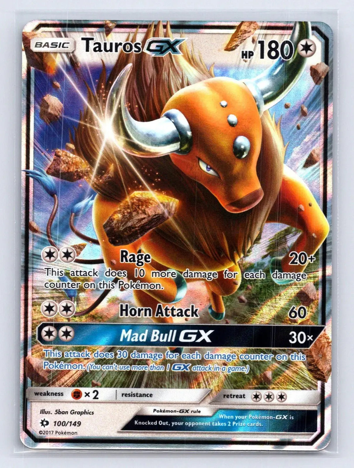 Tauros GX 100/149 Sun & Moon Pokemon NM - Mastercoins