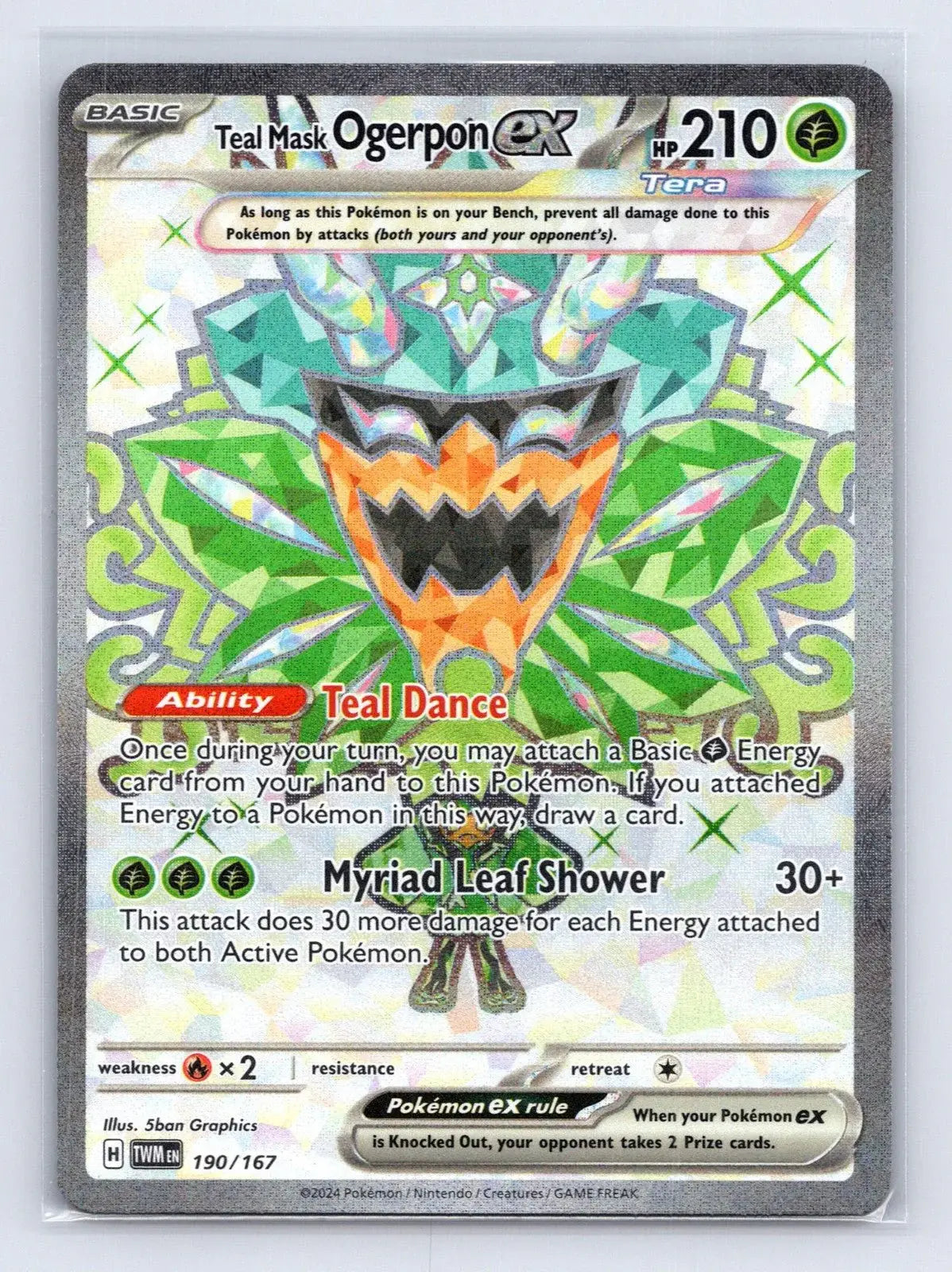 Teal Mask Ogerpon ex 190/167 Twilight Masquerade Pokemon NM - Mastercoins