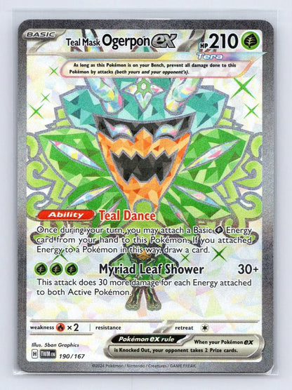 Teal Mask Ogerpon ex 190/167 Twilight Masquerade Pokemon NM - Mastercoins